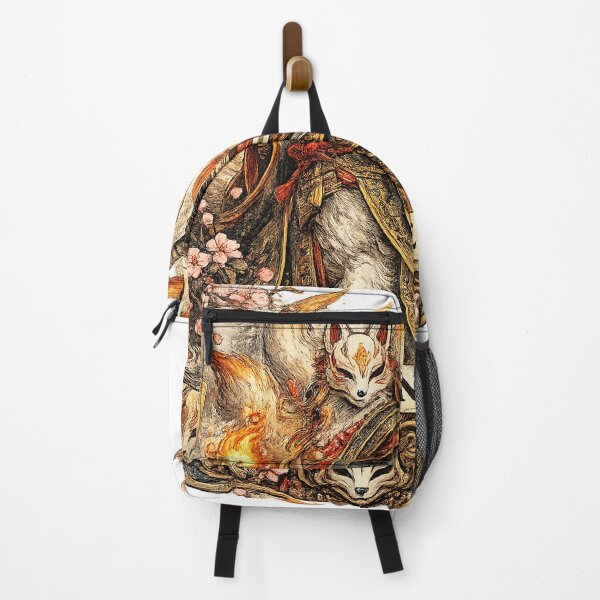 Item preview, Mythical Japanese Kitsune Nine Tailed Fox Samurai Art designed and sold by Mohamedeinoo.