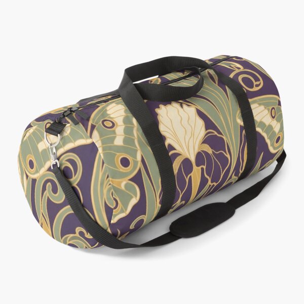 Item preview, Art Nouveau Moth and Iris Seamless Pattern | Mucha Style Dark Botanical Plum designed and sold by StickyGuys.