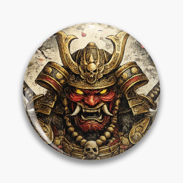 Item preview, Japanese Bushido Code Samurai Warrior Oni Mask Art designed and sold by Mohamedeinoo.