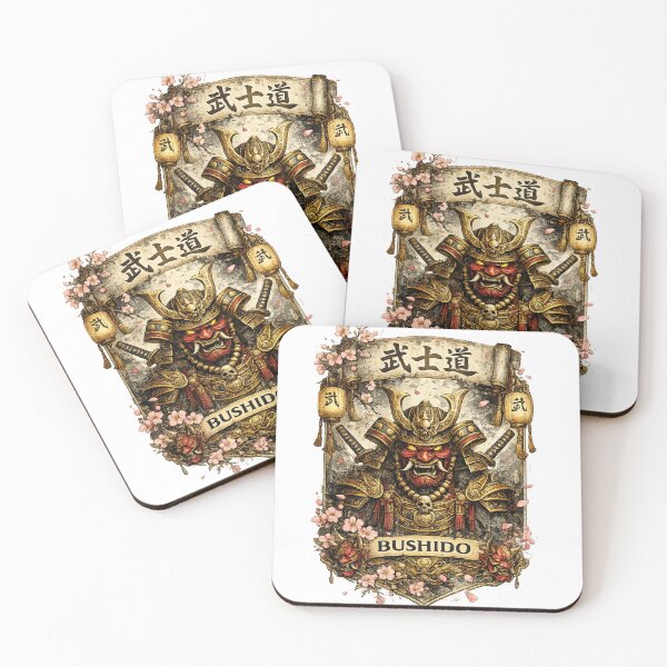 Item preview, Japanese Bushido Code Samurai Warrior Oni Mask Art designed and sold by Mohamedeinoo.