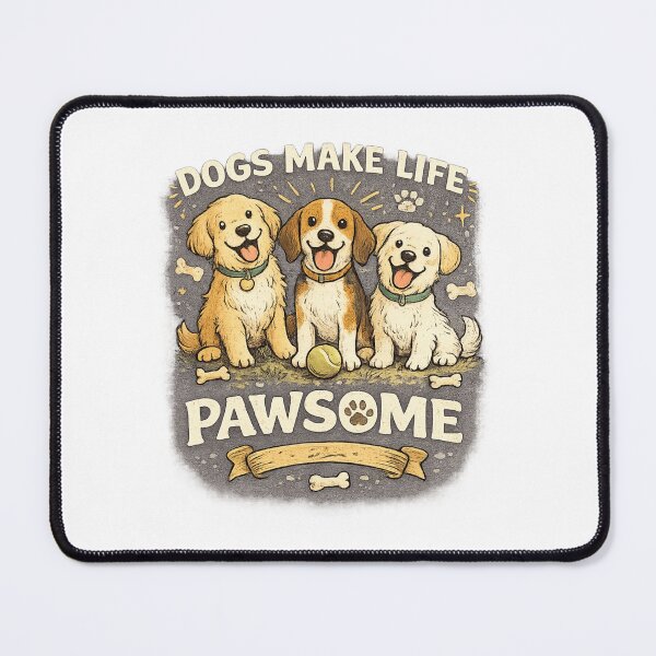 Item preview, Dogs Make Life Pawsome | Cute Dog Lover Vintage T-Shirt designed and sold by ✨ Daily Vibe Studio ✨.