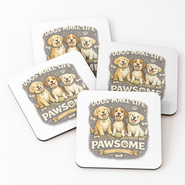 Item preview, Dogs Make Life Pawsome | Cute Dog Lover Vintage T-Shirt designed and sold by ✨ Daily Vibe Studio ✨.