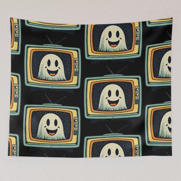 Item preview, Retro TV Static Ghost Poster Print designed and sold by RAMemory.