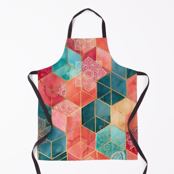 Item preview, Boho Pattern Colorful Hexagon Patchwork Cubes designed and sold by FrostyFrisby.