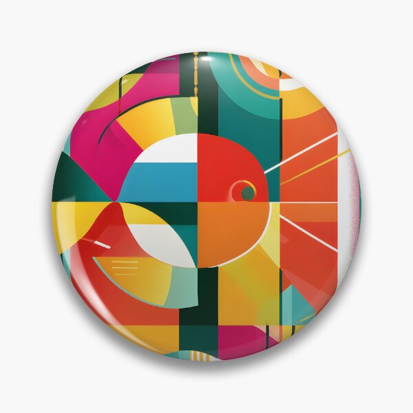 Item preview, Pisces Zodiac Fish in Bold Geometric Colors with Contemporary Celestial Astrology Wall Art designed and sold by OlfactoART Studio.