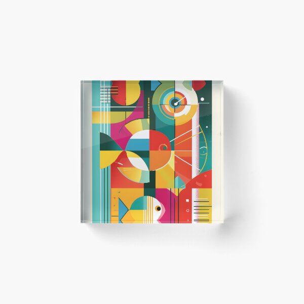 Item preview, Pisces Zodiac Fish in Bold Geometric Colors with Contemporary Celestial Astrology Wall Art designed and sold by OlfactoART Studio.