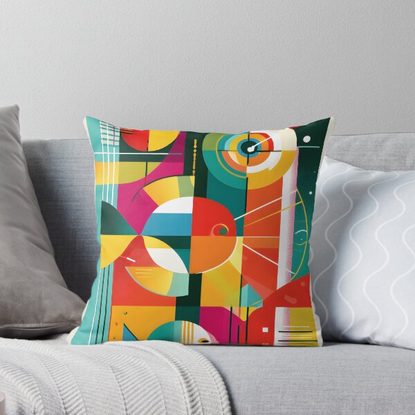 Item preview, Pisces Zodiac Fish in Bold Geometric Colors with Contemporary Celestial Astrology Wall Art designed and sold by OlfactoART Studio.