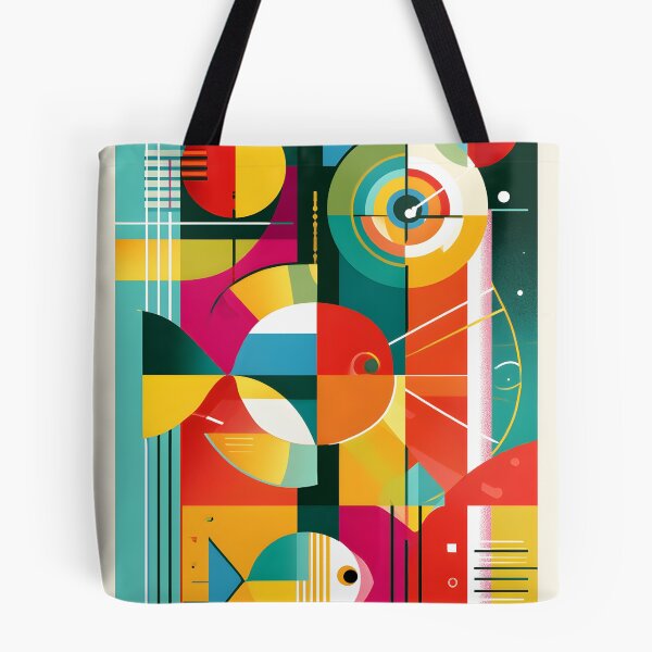 Item preview, Pisces Zodiac Fish in Bold Geometric Colors with Contemporary Celestial Astrology Wall Art designed and sold by OlfactoART Studio.