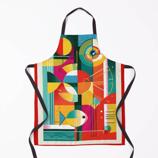 Item preview, Pisces Zodiac Fish in Bold Geometric Colors with Contemporary Celestial Astrology Wall Art designed and sold by OlfactoART Studio.