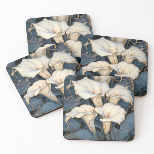 Item preview, Ivory Whispers in Midnight Blue designed and sold by bloorose.