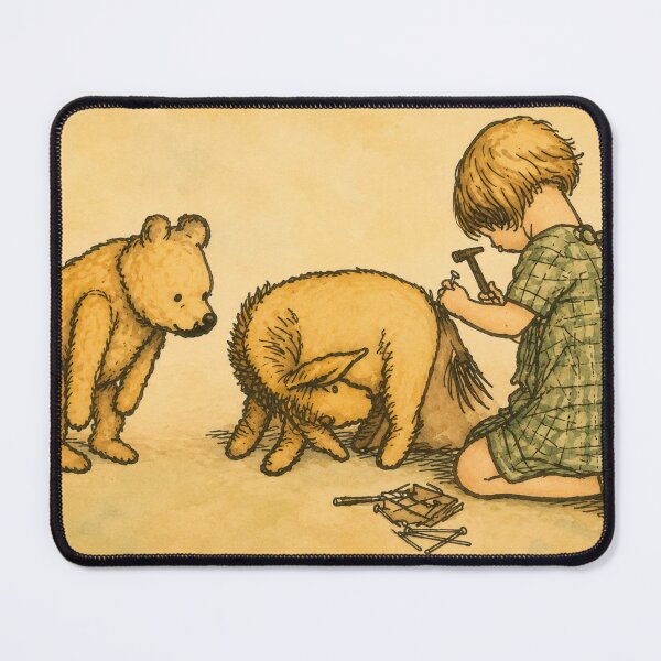 Item preview, Winnie the Pooh Vintage Storybook Repair Scene Wall Art for Nursery designed and sold by RickE.