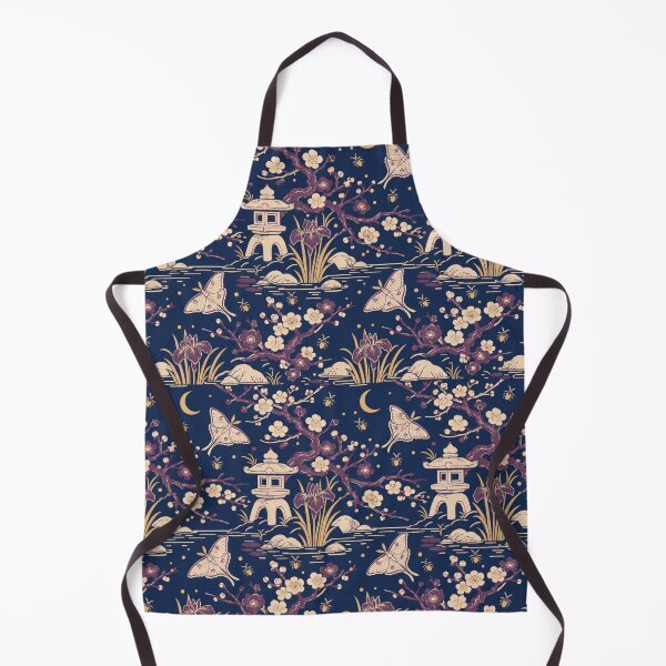 Item preview, Ukiyo-e Night Garden Seamless Pattern | Japanese Woodblock Moth Pattern Indigo designed and sold by StickyGuys.