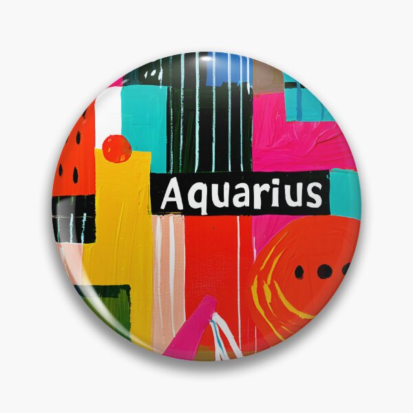 Item preview, Aquarius Zodiac Vision in Bold Geometric Colors with Contemporary Celestial Astrology Wall Art designed and sold by OlfactoART Studio.