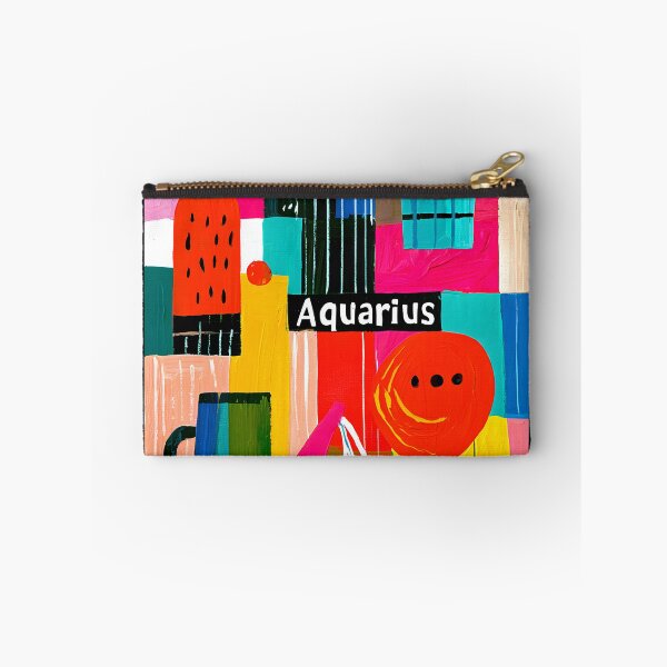 Item preview, Aquarius Zodiac Vision in Bold Geometric Colors with Contemporary Celestial Astrology Wall Art designed and sold by OlfactoART Studio.