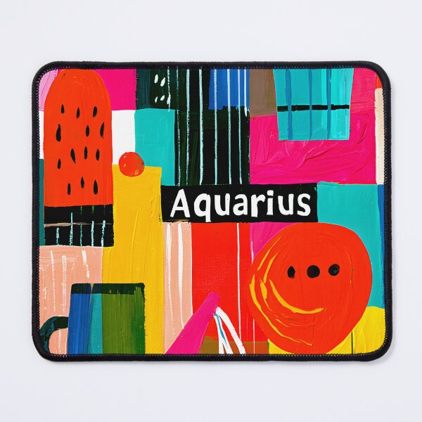 Item preview, Aquarius Zodiac Vision in Bold Geometric Colors with Contemporary Celestial Astrology Wall Art designed and sold by OlfactoART Studio.