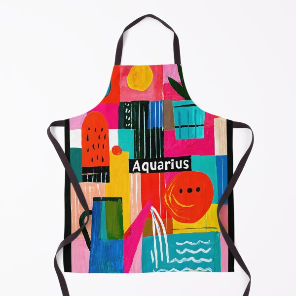 Item preview, Aquarius Zodiac Vision in Bold Geometric Colors with Contemporary Celestial Astrology Wall Art designed and sold by OlfactoART Studio.
