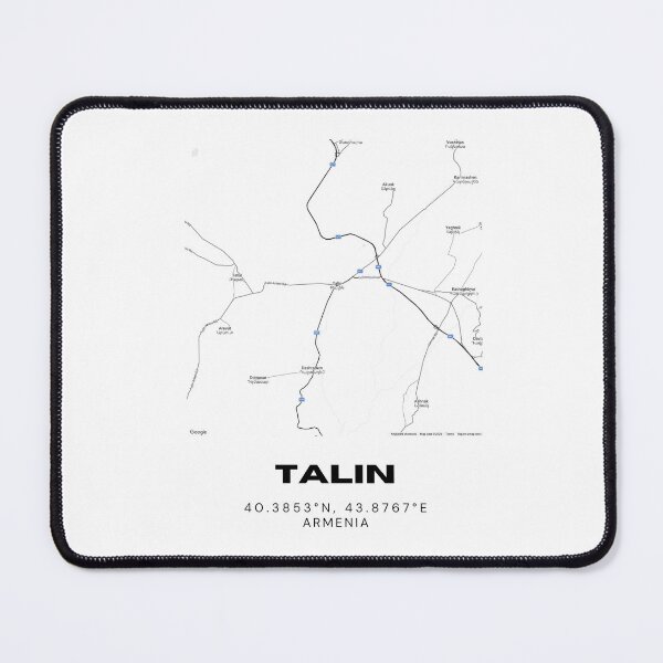 Item preview, Talin Armenia Minimalist City Map with Coordinates | Black and White Street Map Art Print designed and sold by RM-Journey.
