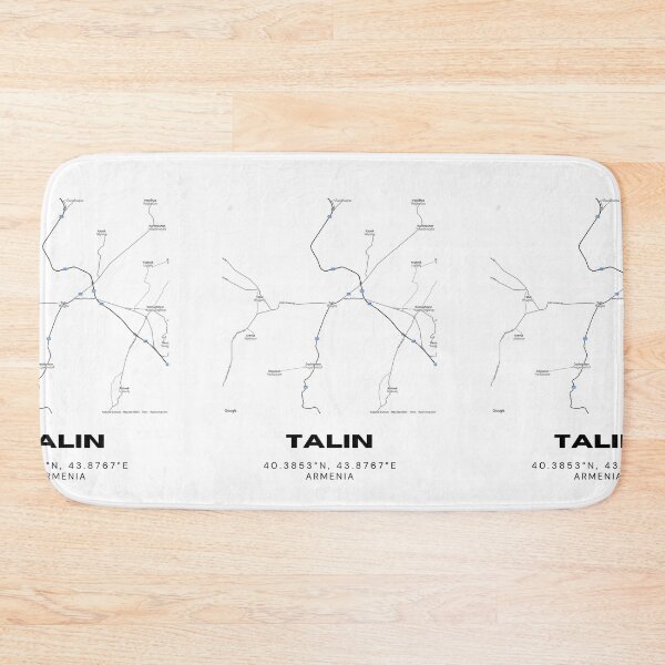 Item preview, Talin Armenia Minimalist City Map with Coordinates | Black and White Street Map Art Print designed and sold by RM-Journey.