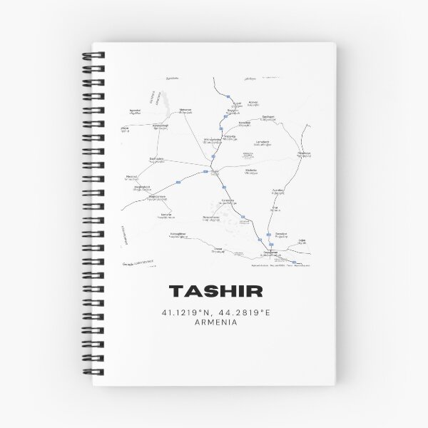 Item preview, Tashir Armenia Minimalist City Map with Coordinates | Black and White Street Map Art Print designed and sold by RM-Journey.