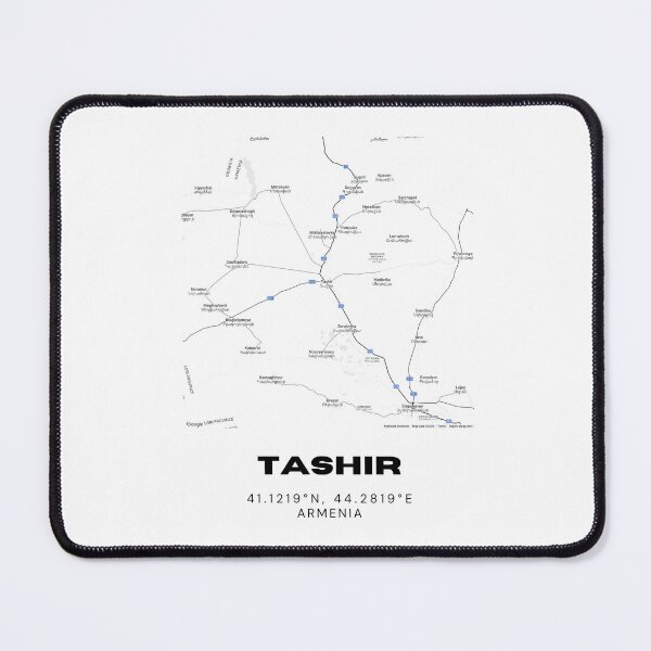 Item preview, Tashir Armenia Minimalist City Map with Coordinates | Black and White Street Map Art Print designed and sold by RM-Journey.