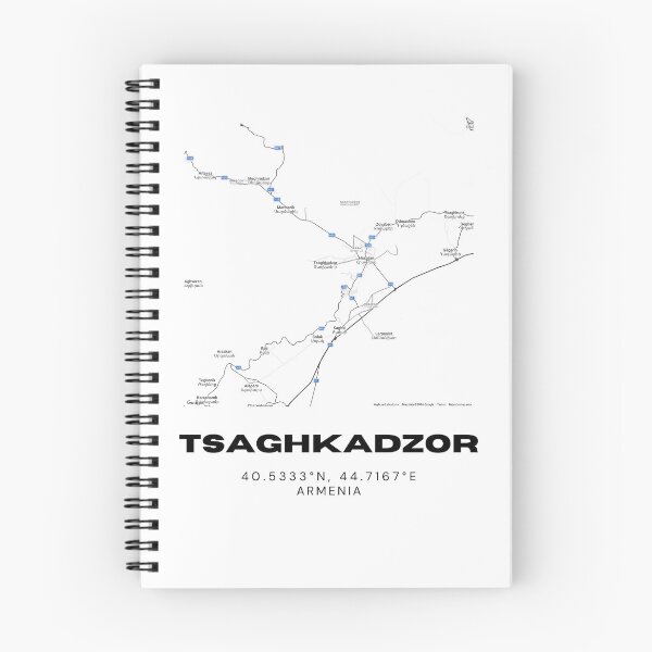 Item preview, Tsaghkadzor Armenia Minimalist City Map with Coordinates | Black and White Street Map Art Print designed and sold by RM-Journey.