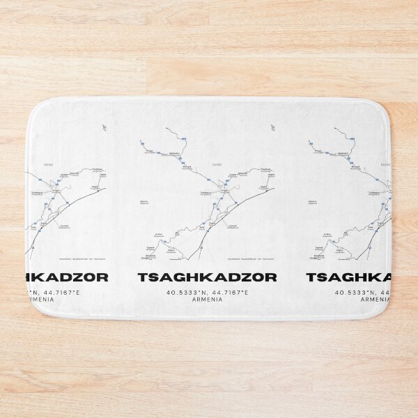 Item preview, Tsaghkadzor Armenia Minimalist City Map with Coordinates | Black and White Street Map Art Print designed and sold by RM-Journey.