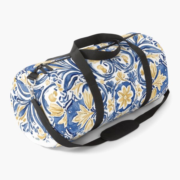 Item preview, Traditional Portuguese Azulejo Tile - Blue and Gold Ceramic Pattern designed and sold by Nine Lives Studio.