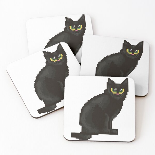 Item preview, Black cat pixel art designed and sold by GraphicWorlds.