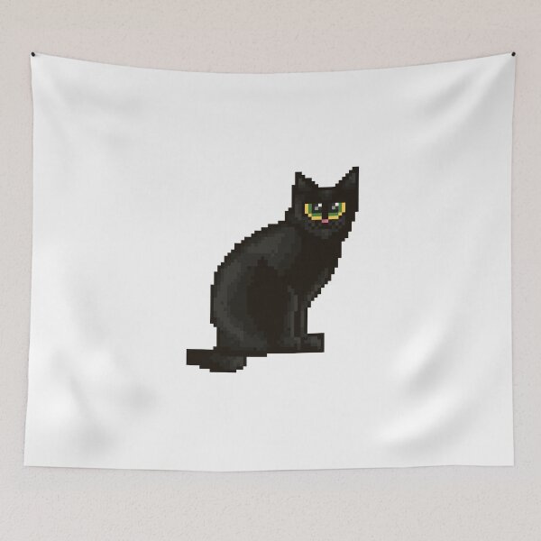 Item preview, Black cat pixel art designed and sold by GraphicWorlds.