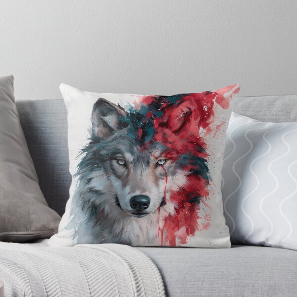 Item preview, Watercolor Wolf Paint Splash Wild Animal Art designed and sold by FrostyFrisby.