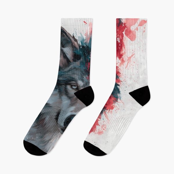 Item preview, Watercolor Wolf Paint Splash Wild Animal Art designed and sold by FrostyFrisby.