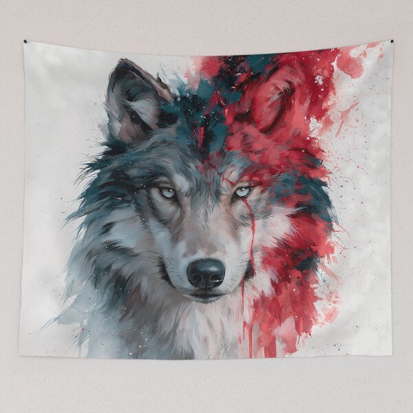 Item preview, Watercolor Wolf Paint Splash Wild Animal Art designed and sold by FrostyFrisby.