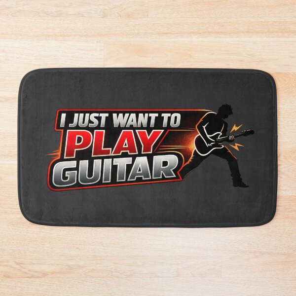 Item preview, Want to Play Guitar – Red Rock Guitarist Silhouette designed and sold by ThoughtsInTheOpen.