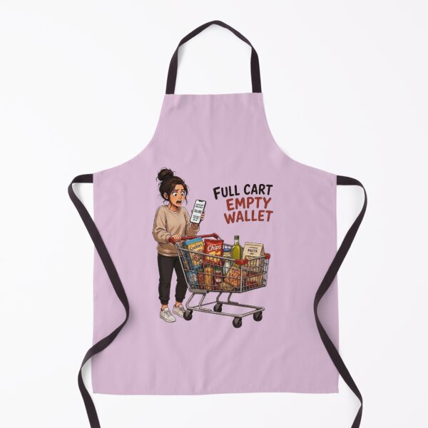 Item preview, Full Cart Empty Wallet Funny Inflation Grocery Shopping Illustration designed and sold by Northern Glow Art.
