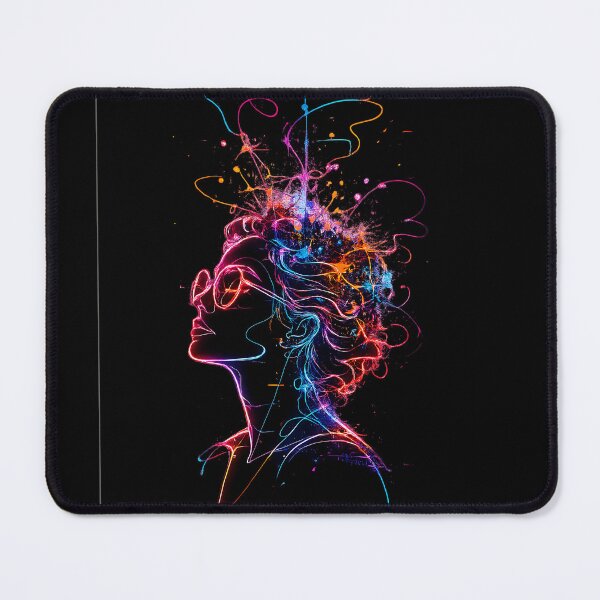 Item preview, Neon Mind Abstract Woman Profile designed and sold by NucciCollective.