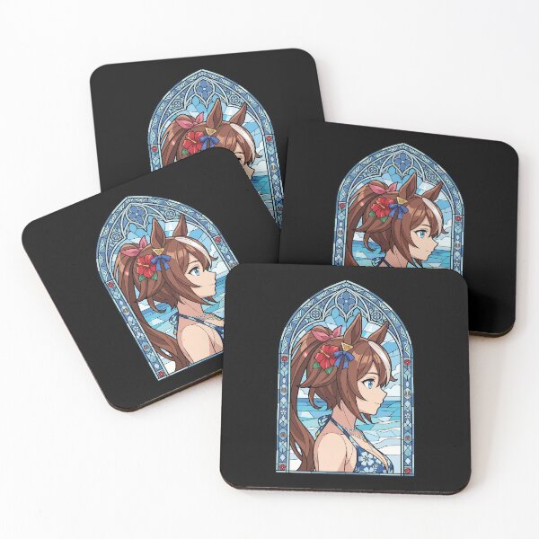 Item preview, Tokai Teio Uma Musume Ocean Blue Stained Glass Portrait designed and sold by mildaclairmo.