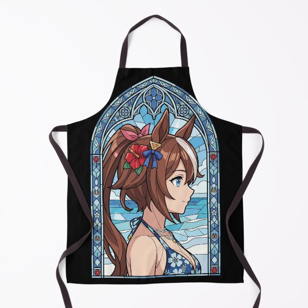 Item preview, Tokai Teio Uma Musume Ocean Blue Stained Glass Portrait designed and sold by mildaclairmo.