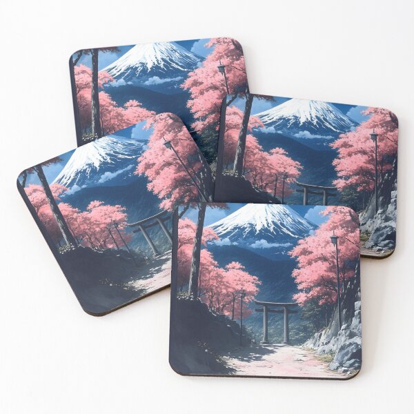 Item preview, Mount Fuji Sakura Pathway Torii Gate Blue Sky Japan designed and sold by mildaclairmo.