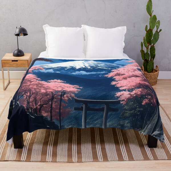 Item preview, Mount Fuji Sakura Pathway Torii Gate Blue Sky Japan designed and sold by mildaclairmo.