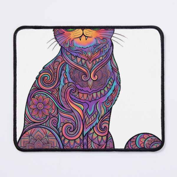 Item preview, Psychedelic Alien Cat Mandala Art designed and sold by NexxaStoree.