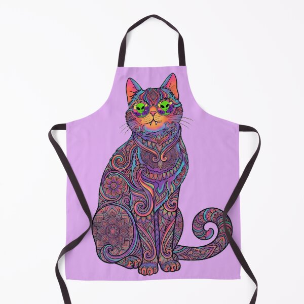 Item preview, Psychedelic Alien Cat Mandala Art designed and sold by NexxaStoree.