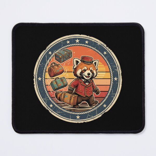 Item preview, Retro Anti-Gravity Bellhop Red Panda Vintage Badge designed and sold by DuckOddity.