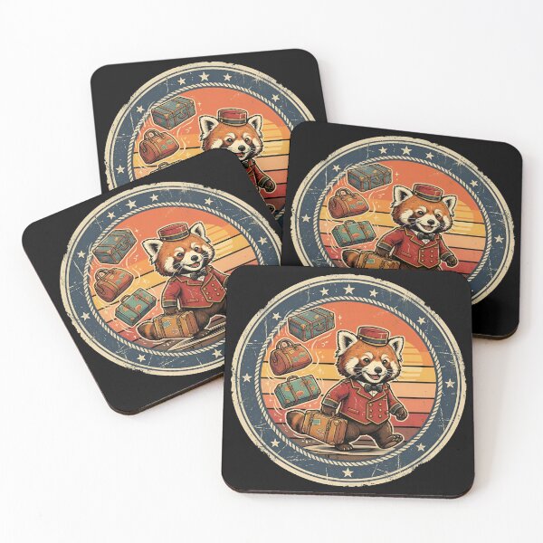 Item preview, Retro Anti-Gravity Bellhop Red Panda Vintage Badge designed and sold by DuckOddity.