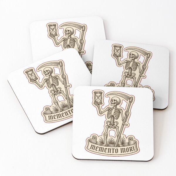 Item preview, Memento Mori Medieval Woodcut Skeleton | Dark Academia Gothic Woodcut Print designed and sold by StickyGuys.