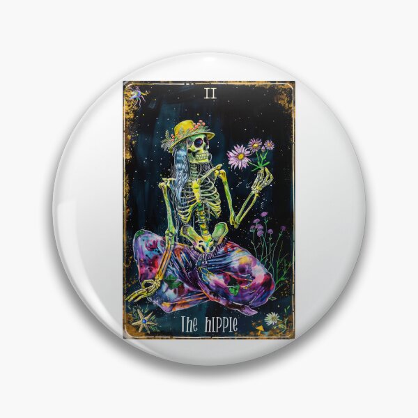 Item preview, Funny Tarot Skeleton - The Hippie designed and sold by Travelslightly.