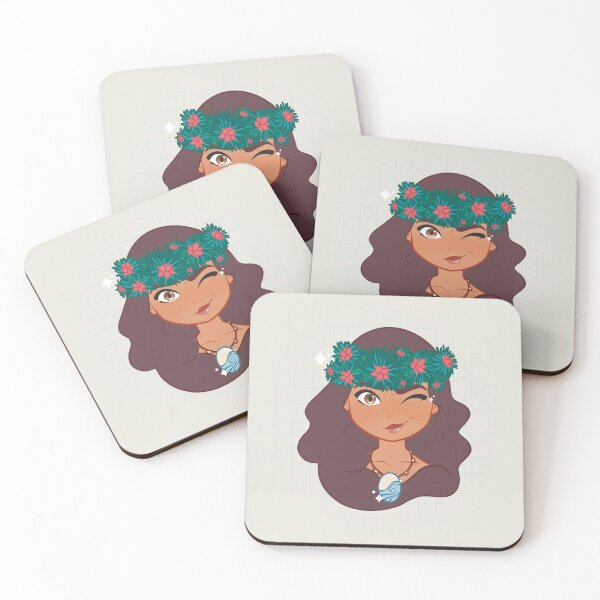 Item preview, Tropical Flower Crown Girl | Cute Island Kawaii Portrait designed and sold by Hille Stickers.