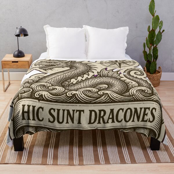 Item preview, Hic Sunt Dracones Medieval Woodcut Dragon | Here Be Dragons Dark Academia Map designed and sold by StickyGuys.