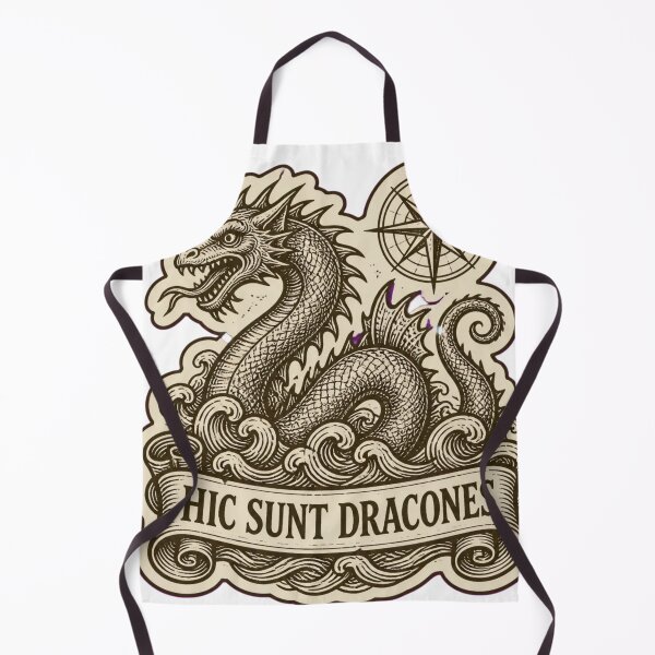 Item preview, Hic Sunt Dracones Medieval Woodcut Dragon | Here Be Dragons Dark Academia Map designed and sold by StickyGuys.