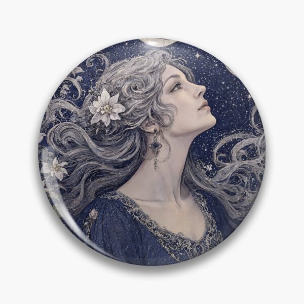 Item preview, Celestial Night Portrait: Art Nouveau Moon & Stars Poster designed and sold by jo-e-basta.