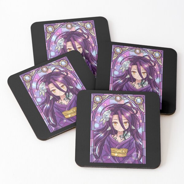Artikelvorschau, Schwi Dola No Game No Life Lila Kimono Buntglasporträt entworfen und verkauft von mildaclairmo.